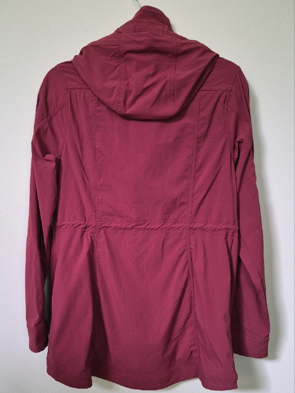 L.L. Bean Boundless Soft Shell Jacket Women's S Hooded Utility Anorak Cranberry - Picture 5 of 6